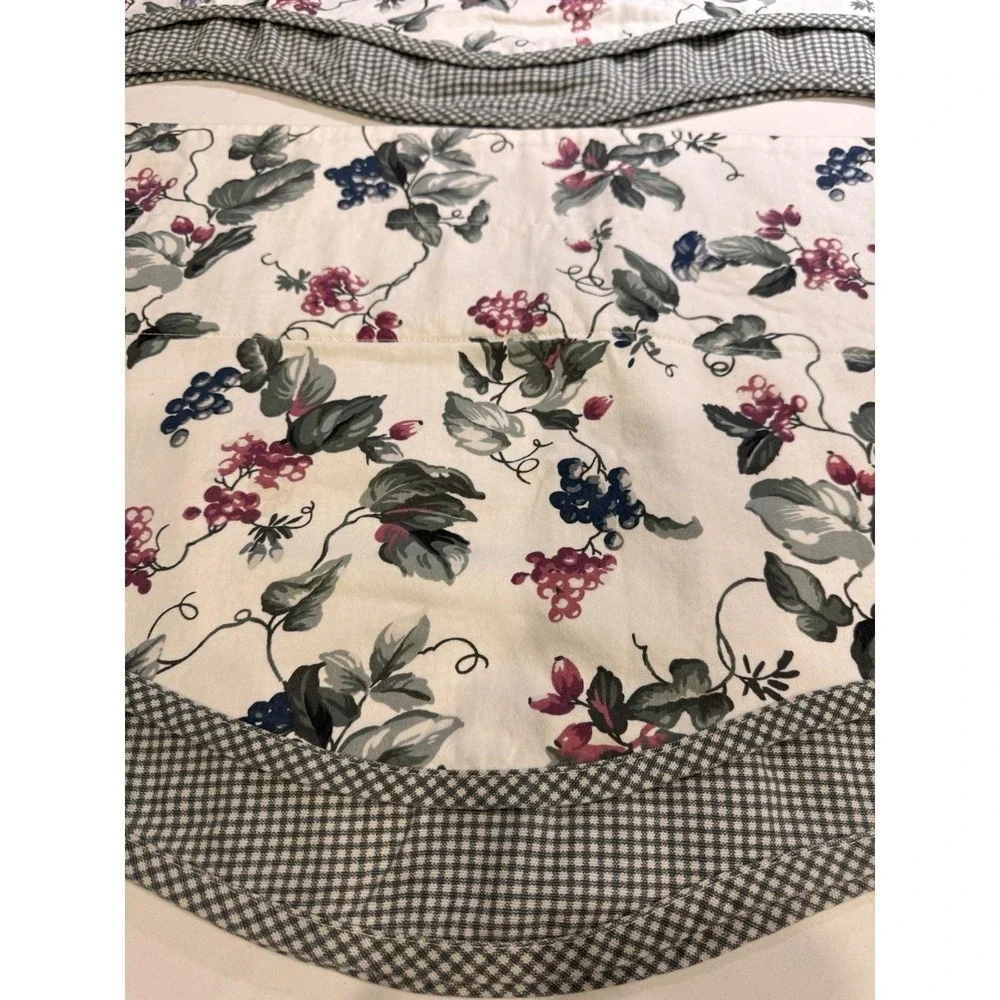 Waverly Orchard Trail 2 Scalloped Valances 74x15 Curtains Grapes‎ Green Gingham